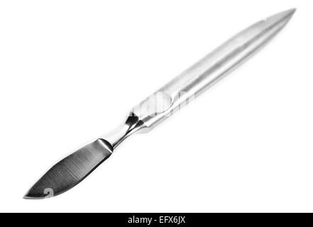 surgical scalpel on a large isolated white background Stock Photo