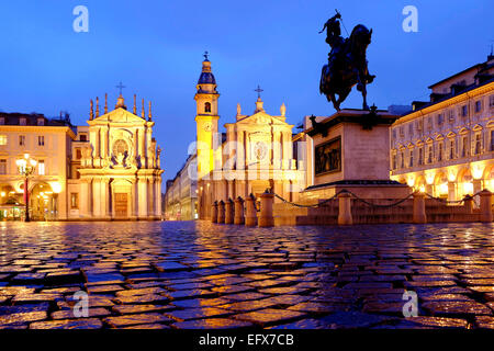 Piazza San Carlo, Turin, Italy Stock Photo