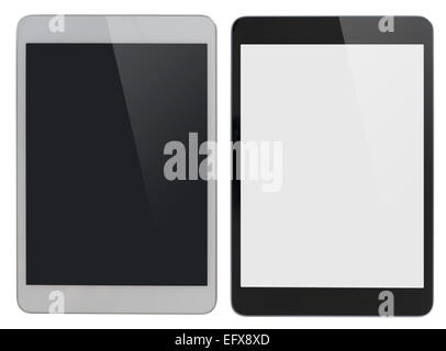 modern tablet PC similar to ipad isolated with clipping path included Stock Photo