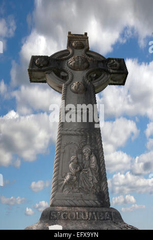 memorial celtic cross in honor of saint colomba founder of the colomban monks Stock Photo