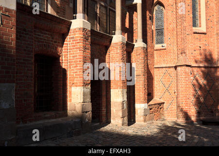 Architectural details of Teutonic Castle in Malbork. Stock Photo