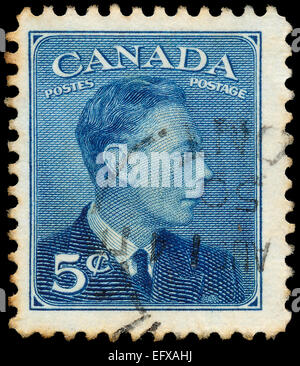 CANADA - CIRCA 1949: A stamp printed by Canada, shows King George VI, circa 1949 Stock Photo