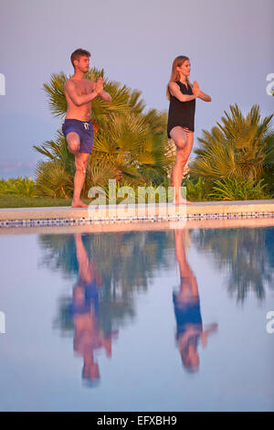 Swimming pool - young loving couple have fun Stock Photo | Adobe Stock