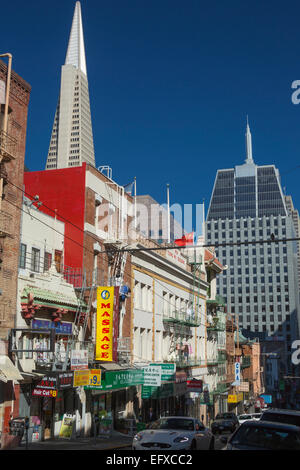 SACRAMENTO STREET CHINATOWN SAN FRANCISCO CALIFORNIA USA Stock Photo