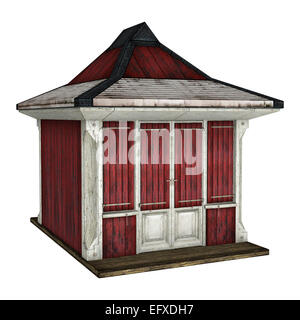 3D digital render of a beach hut isolated on white background Stock Photo