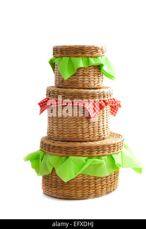 three picnic baskets Stock Photo