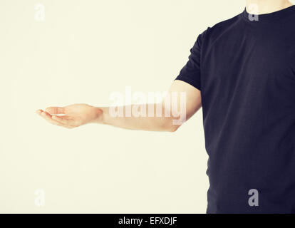 mans hands showing something Stock Photo