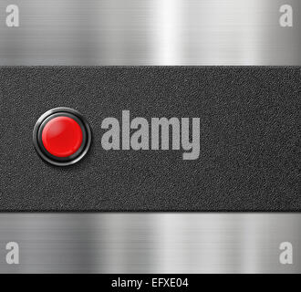 start engine red blank button on black plastic and metal background Stock Photo