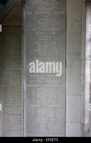 Amy Johnson served with the Air Transport Auxiliary ATA in WW2. She died on 5th Jan 1941. This is her memorial inscription. Stock Photo