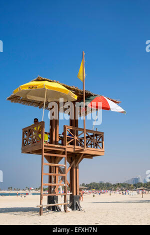 Lifeguard tower at Al Mamzar Beach Park in Sharjah United Arab Emirates Stock Photo