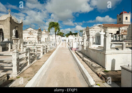 Horizontal view of the General cemetry in Camaguey, Cuba. Stock Photo