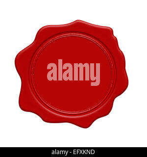 Red wax stamp on a white background Stock Photo