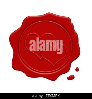 A heart stamp for a love letter on Valentine's Day isolated on a white  background Stock Photo - Alamy
