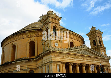 Mosta boasts the third largest unsupported dome in the World Stock Photo