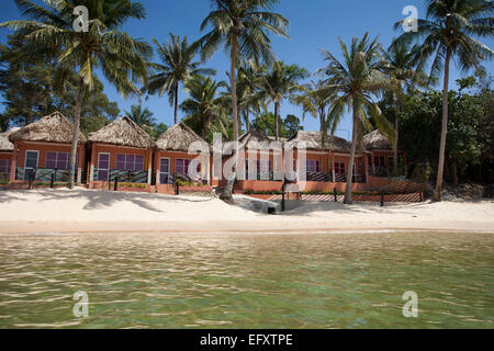 Small resort complex on the beach, Bamboo Resort, Gian Dau,, Phu Quoc Iceland, Vietnam Stock Photo