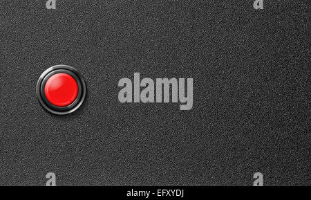 start red push button on black plastic background Stock Photo