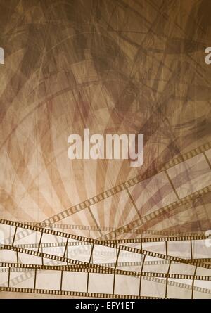 Grunge brown filmstrip abstract background. Vector design Stock Photo