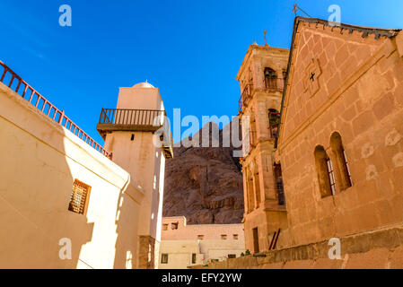 Fatimid mosque and orthodox church inside St. Catherine's monastery, Sinai, Egypt. Stock Photo