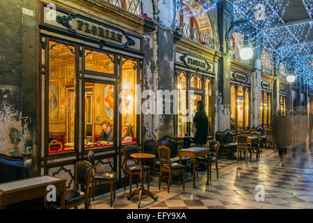 The historical Caffe Florian established in 1720 located in St Mark's Square, Venice, Veneto, Italy Stock Photo