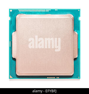 Computer CPU (Central Processing Unit) Chip Isolated On White Stock Photo