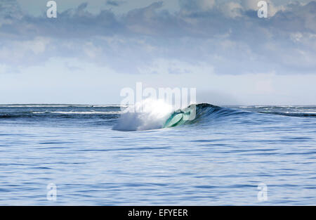 Blue surfing wave in Maluku, Indonesia Stock Photo