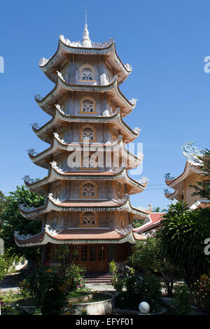 Pagoda tower of the Dieu An Pagoda, Thap Cham, Phan Rang, Ninh Thuan, Vietnam Stock Photo