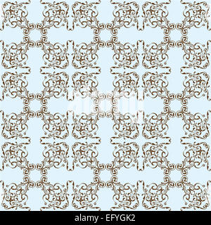 Seamless exotic art pattern is on blue Stock Photo