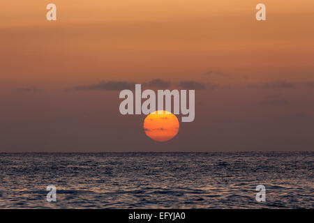 Sunset at Playa del Ingles, La Playa Calera, Valle Gran Rey, La Gomera, Canary Islands, Spain Stock Photo