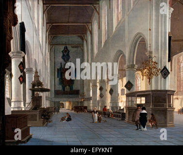 The Interior of the Oude Kerk ( Old Church ) in Delft 1660 Hendrick Cornelisz van Vliet 1611-1675  Dutch Netherlands Stock Photo