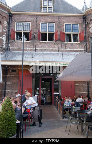 Restaurant - Cafe in de Waag, Nieuwmarkt, Square, Amsterdam, Holland Stock Photo