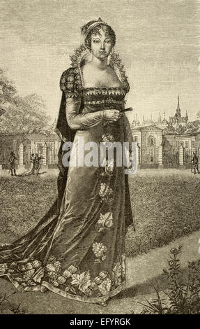 Marie Louise of Austria (1791-1847). Austrian archduchess who reigned as Duchess of Parma from 1814 until her death. She was Napoleon's second wife and Empress of the French from 1810 to 1814. Portrait. Engraving. 19th century. Stock Photo