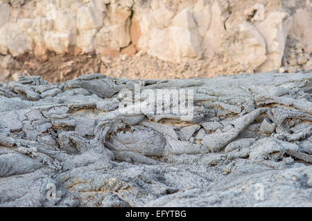 Solified lava from Erta Ale volcano in Danakil depression desert in Ethiopia Stock Photo