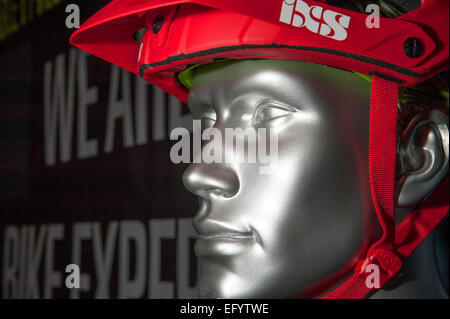 Excel, London, UK. 12th February 2015. The London Bike Show runs for 4 days, featuring a Cycling Performance Theatre, Test Track and StreetVelodrome. Credit:  Malcolm Park editorial/Alamy Live News Stock Photo