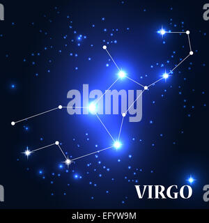 Symbol: Virgo Zodiac Sign. Vector Illustration. Stock Photo