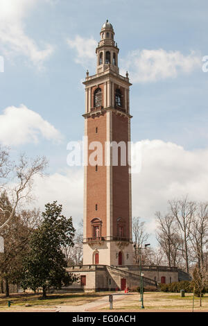 Virginia War Memorial Carillon, a WW I memorial in Byrd Park, Richmond, VA, USA, built in 1928. Stock Photo