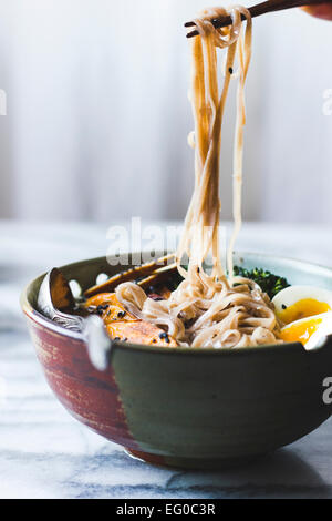 Ramen noodles soup Stock Photo