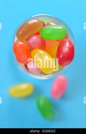 Jelly beans sugar candy in a jar Stock Photo