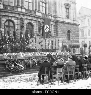 WWII Prague, Protectorate of Bohemia and Moravia, grieving Stock Photo