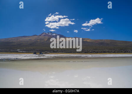 Picturesque view of Salar de Uyuni in Bolivia, largest salt flat in the world Stock Photo