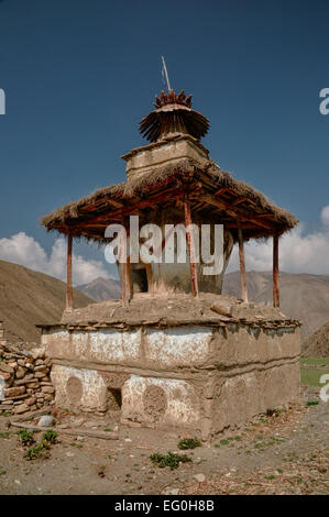 Scenic old shrine in Himalayas mountains in Nepal Stock Photo - Alamy
