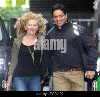 Kelly Hoppen and Piers Linney outside ITV Studios  Featuring: Kelly Hoppen,Piers Linney Where: London, United Kingdom When: 11 Aug 2014 Stock Photo