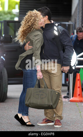 Kelly Hoppen and Piers Linney outside ITV Studios  Featuring: Kelly Hoppen,Piers Linney Where: London, United Kingdom When: 11 Aug 2014 Stock Photo