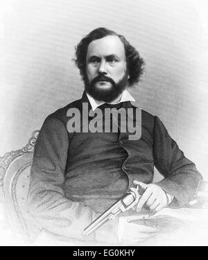 Samuel Colt (1814-1862), inventor of the Colt revolver, 1856. Artist ...