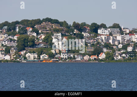 View of the Süllberg in Blankenese district with Elbe in Hamburg, Germany, Hamburg, Germany, Europe, Stock Photo