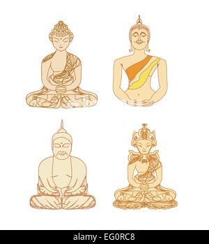 Vector of Chinese Traditional Artistic Buddhism Pattern set Stock Vector