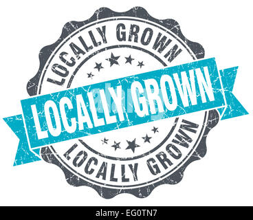 locally grown blue grunge round vintage rubber stamp Stock Photo - Alamy