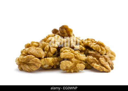 Side view walnut on white background. Stock Photo