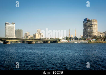 Skyline view of the city of Cairo, Egypt, taken from the river Nile Stock Photo