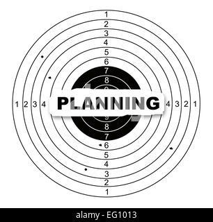 Planning target made in 2d software Stock Photo