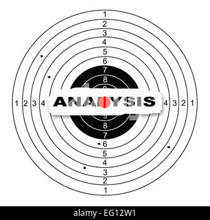 Shooting target with word analysis made in 2d software Stock Photo